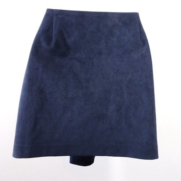 Theory  IWG Wrap Skirt Brilliant Skirt  Navy Fulton Fuax Suede Skirt  NWT 195 - Picture 8 of 14